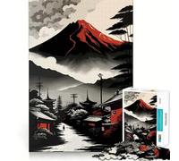 Red Fuji Mountain Jigsaw Puzzles 1000 Pieces for Teenagers Logic Game Warm Time Precise Cut Art Collection Piece (38x52cm)