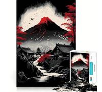 Red Fuji Mountain Jigsaw Puzzles for Adults 1000 Piece Smart Game Relaxing Fun Pattern Assembly Cherished Gift (38x52cm)