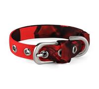Red Full Moon Elephants Dog Collar Adjustable Soft and Comfortable Puppy Collars with Metal Buckle Pet Collar for Small Medium Pet