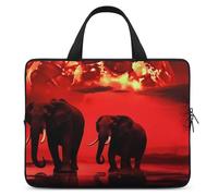 Red Full Moon Elephants Laptop Bag Durable Laptop Sleeve Water-Resistant Notebook Bag for Computer Or Tablet