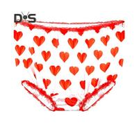 (red) Funny Big Underwear Hearts Tiger Zebra Print Lace Edge Panties Oversized Printed Briefs Gag Gift for Valentine's Day Christmas Anniversary