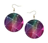 Red Galaxy Constellation Leather Round Earrings Daily Accessories Working At Work Women'S Fashion