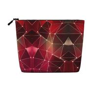 Red Galaxy Constellation Makeup Bag Large Capacity Fake Hemp, Portable Zippered Case Water Resistant Toiletry Pouch