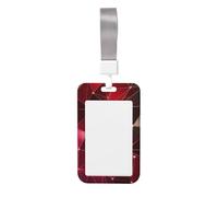 Red Galaxy Constellation Print Detachable Neck Lanyardbadge Holder Card Name Protector Cover with Lanyard Strap