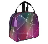 Red Galaxy Constellation Print Foldable Insulated Lunch Bag Meals Snacks Beverages Boys Girls Teenagers Picnics