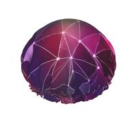 Red Galaxy Constellation Reusable Shower Cap,Double Layer Water Shower Non Wetting Hair Cap,Large Size For All Hair Lengths