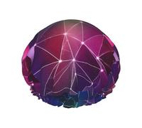Red Galaxy Constellation Women Luxury Shower Cap, Double Layer Protective Elastic Reusable Adjustable Shower Cap