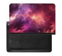 Red Galaxy Passport Cover Protector Rfid Blocking Passport Holder Id Card Holder Secure Travel Wallet Organizer for Passport Tickets Credit Cards, style, One Size