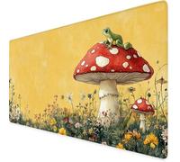 Red Gaming Mouse Pad Mushroom Large Mouse Mat Comfortable Mousepad with Smooth Cloth Surface, Textured Wear Resistant, Improved Precision and Speed, Mousemat 1500x800x3mm Office Product for Men K7-58