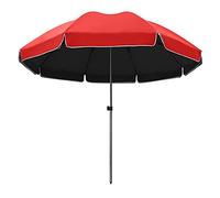 Red Garden 320cm Round Sunshade With UPF 50+ Protection, Carbon Steel Umbrella Pole, For Pool Market Balcony Terrace Outdoor (2.8m)