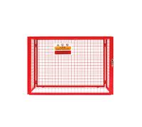 Gas Bottle Cage 100cm x 140cm x 50cm Collapsible Red Mesh Secure Lockable Storage Powder Coated Galvanised Steel 3mm Wire Thickness 4 x 19kg Cylinder Bottles FREE Warning Sign Padlock & Keys