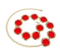 Red Gem Belt,waist Belt For Women Red Gems Be lt Adjustable Stone,Halloween Cosplay Waist B elt Women's Waist Be lt Stone Chain Set For D IY Cosplay, Re d Gems Chain B elt For Women Dress