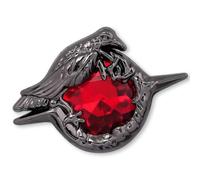 Red Gem Claw Brooch - Dark Raven Design - 4.3cm x 2.8cm - Gothic Cosplay Accessory, XL, Metal, No Gemstone