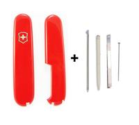 (red) Genuine Victorinox 91mm Scales Plus Handle Kit With Spares Tweezer Toothpick Pin