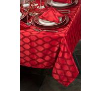 Red Geometric 9-Piece Table Linen Set