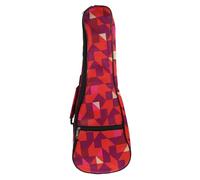 Red Geometric Ukulele Case 21 Inch Oxford Cloth Backpack | Waterproof Carry Cover, Zipper Closure and Padded Lining, Shoulder Straps, for Lessons and Commuting