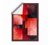 Red Geometry Abstract Unframed Wall Art Print A4 (29.7×21cm), Wall Decor for Living Room, Bedroom, Office & Home, Art Gift