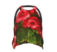 Red Geraniums Baby Car Seat Canopy Cover, Multi Use Breathable Nursing Breastfeeding Covers for Mom Soft Stroller Sun Shade Newborn Shower Gift