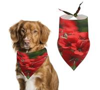 Red Geraniums Easter Dog Bandanas for Small Medium Large Dogs,Cat Dogs,Pet Scarf - Polyester Cute Bibs.Triangle Pet Scarf for Puppy Pet,Personalized Birthday/Party Fun Idea Gift