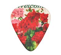 Red Geraniums Guitar Plectrums Classical Triangle Bass Acoustic And Electric Guitar Plectrums For Guitarists 12 Pieces