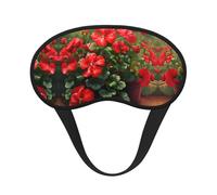 Red Geraniums It is a Black-Rimmed Eye mask. The Soft Eye mask can Improve Sleep Quality and is Suitable for Indoors, Outdoors and Traveling.