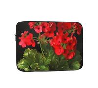 Red Geraniums Laptop Case 10 inch, Water Resistant Laptop Sleeve Shockproof Protective Traveling Computer Bag Portable Business Briefcase for Men Women