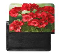 Red Geraniums Passport Holder Cover Passport Cover Protector Essentials with Credit Card Slots Slim Travel Wallet Covers Documents Organizer Protector for Man&Women