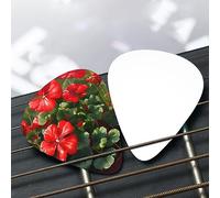 Red geraniums Patterned guitar pick set - (thin/medium/thick), widely compatible with all kinds of stringed instruments,