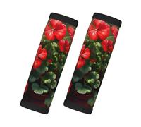 Red geraniums Print 2 Pack Luggage Handle Wraps for Suitcase, Soft Grips Travel Tag Covers, for Car Carry-On Bag