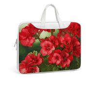 Red Geraniums Printed Leather Shoulder Messenger Bag Briefcase for Men Women Travel Business Office Hangbag Laptop Pack Crossbody