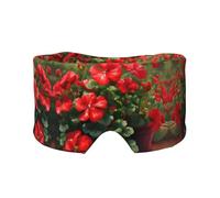 Red Geraniums Printed Sleep Eye and Ear Masks (26.8Ã-4.3 inches) Suitable for Travel, Yoga, Deep Rest Indoor and Outdoor