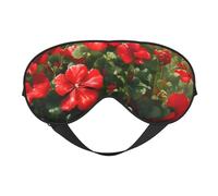Red Geraniums Soft Eye Mask. Unisex, Comfortable and Breathable, Suitable for Daily Rest. Helps You Quickly Enter Deep Sleep.