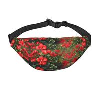 Red geraniums Travel crossbody waist bag, suitable for sports, running, cycling, traveling, fishing boys large waist bag,