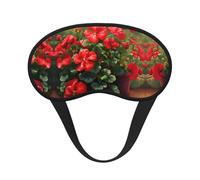 Red Geraniums Universal Lightweight Eye Mask: Great for Travel, Office Naps and Shift Work. Provides a Comfortable Sleeping Environment