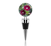Red Geraniums Wine Stopper Zinc Alloy Beverage Bottle Stopper Reusable Leak Proof Wine Cork Cute Champagne Saver Decorative Bottle Sealer Plug Gift for Men Women