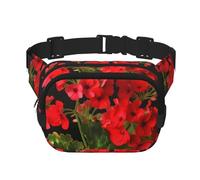 Red Geraniums1 Fanny Pack Fashion Belt Bag Lightweight Waist Pouch With Adjustable Strap Crossbody Bags For Women Travel Sports Running