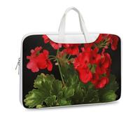 Red Geraniums1 Printed Leather Shoulder Messenger Bag Briefcase for Men Women Travel Business Office Hangbag Laptop Pack Crossbody