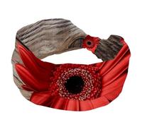 Red Gerbera on a Wooden Background Stretchy Headbands for Women Sport Turban Headband Soft Twist Knotted Hairwrap Hairband for Yoga Workout Daily