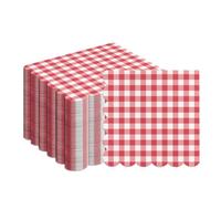 Red Gingham Paper Napkins, 20Pcs Check Serviettes Napkins 2 Ply, Disposable Colourful Party Napkin Luncheon Tissue Paper for Picnic Birthday Wedding Baby Shower Christmas Tea BBQ Party Table Decor
