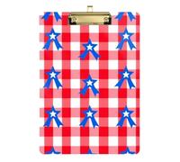Red Gingham Star Medallion Clipboard Waterproof for Volleyball Baseball Coaches 9x12
