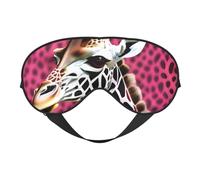 Red Giraffe Texture Print Silk Sleep Eye Mask Soft Eye Cover with Adjustable Strap Comfortable for Travel Office Nap