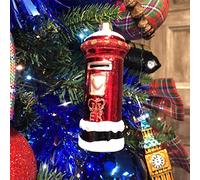 Red Glass Postbox Christmas Tree Decoration