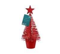 Red Glitter Bottle Brush Christmas Tree Decoration 14cm