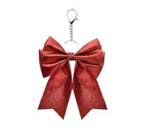 Red Glitter Cheer Bow Keyring for Women Girls Cheerleader Bag Accessories Charm Cheer Cheerleading Gifts for Girls Cheer Bow Keychain for Car Keys Bow Bag Charms for Womens Handbags Christmas Gifts