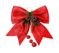 Red Glitter Christmas Wreaths Bow Large Sequin Ties,9.8x10.6in Red Bow for Christmas Tree,Foam Bows Xmas Tree Decoration for XmasTree Ornament,Wreath Making,Garland,Gift Wrapping