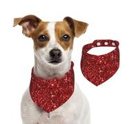 Red Glitter Pattern Print,Dog Bandanas Cotton Pet Scarf Adjustable Bibs for Pet,L
