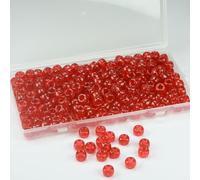 Red Glitter Pony Beads for Friendship Bracelets for Jewelry Making,500Pcs Large Hole Pony Beads,(9 x 6mm)