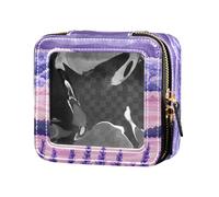 Red Glitter Texture Mini Clear Small Makeup Bag for Women Girls Cosmetic Case Travel Bags for Toiletries, Lavender Field, One Size