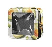 Red Glitter Texture Mini Clear Small Makeup Bag for Women Girls Cosmetic Case Travel Bags for Toiletries, Funny Avocado, One Size
