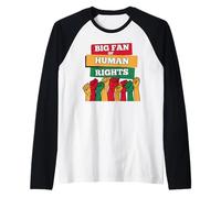 Red Gold and Green Big Fan of Human Rights, Human Rights Raglan Baseball Tee